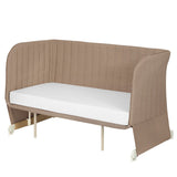 Patut co-sleeper, Lionelo, Thomi Plus, 5 in 1, Multifunctional, Sustine pana la 9 kg ca patut, 15 kg tarc de joaca, 100 kg canapea, Inaltime reglabila in 7 pozitii, De la nastere pana la 4 ani, Cu 2 saltele din spuma T25, 94x70x77-93,5 cm, Maro