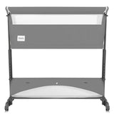 Patut co-sleeper, Lionelo, Thomi Plus, 5 in 1, Multifunctional, Sustine pana la 9 kg ca patut, 15 kg tarc de joaca, 100 kg canapea, Inaltime reglabila in 7 pozitii, De la nastere pana la 4 ani, Cu 2 saltele din spuma T25, 94x70x77-93,5 cm, Gri