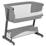 Patut co-sleeper, Lionelo, Thomi Plus, 5 in 1, Multifunctional, Sustine pana la 9 kg ca patut, 15 kg tarc de joaca, 100 kg canapea, Inaltime reglabila in 7 pozitii, De la nastere pana la 4 ani, Cu 2 saltele din spuma T25, 94x70x77-93,5 cm, Gri