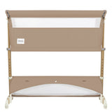 Patut co-sleeper, Lionelo, Thomi Plus, 5 in 1, Multifunctional, Sustine pana la 9 kg ca patut, 15 kg tarc de joaca, 100 kg canapea, Inaltime reglabila in 7 pozitii, De la nastere pana la 4 ani, Cu 2 saltele din spuma T25, 94x70x77-93,5 cm, Maro