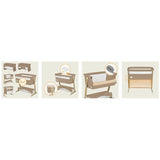 Patut co-sleeper, Lionelo, Thomi Plus, 5 in 1, Multifunctional, Sustine pana la 9 kg ca patut, 15 kg tarc de joaca, 100 kg canapea, Inaltime reglabila in 7 pozitii, De la nastere pana la 4 ani, Cu 2 saltele din spuma T25, 94x70x77-93,5 cm, Maro