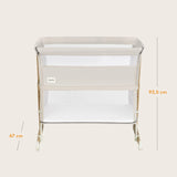 Patut co-sleeper, Lionelo, Thomi Plus, 5 in 1, Multifunctional, Sustine pana la 9 kg ca patut, 15 kg tarc de joaca, 100 kg canapea, Inaltime reglabila in 7 pozitii, De la nastere pana la 4 ani, Cu 2 saltele din spuma T25, 94x70x77-93,5 cm, Bej