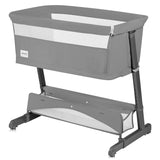 Patut co-sleeper, Lionelo, Thomi Plus, 5 in 1, Multifunctional, Sustine pana la 9 kg ca patut, 15 kg tarc de joaca, 100 kg canapea, Inaltime reglabila in 7 pozitii, De la nastere pana la 4 ani, Cu 2 saltele din spuma T25, 94x70x77-93,5 cm, Gri