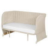 Patut co-sleeper, Lionelo, Thomi Plus, 5 in 1, Multifunctional, Sustine pana la 9 kg ca patut, 15 kg tarc de joaca, 100 kg canapea, Inaltime reglabila in 7 pozitii, De la nastere pana la 4 ani, Cu 2 saltele din spuma T25, 94x70x77-93,5 cm, Bej