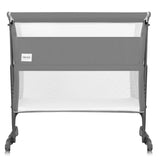 Patut co-sleeper, Lionelo, Thomi Plus, 5 in 1, Multifunctional, Sustine pana la 9 kg ca patut, 15 kg tarc de joaca, 100 kg canapea, Inaltime reglabila in 7 pozitii, De la nastere pana la 4 ani, Cu 2 saltele din spuma T25, 94x70x77-93,5 cm, Gri