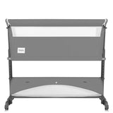 Patut co-sleeper, Lionelo, Thomi Plus, 5 in 1, Multifunctional, Sustine pana la 9 kg ca patut, 15 kg tarc de joaca, 100 kg canapea, Inaltime reglabila in 7 pozitii, De la nastere pana la 4 ani, Cu 2 saltele din spuma T25, 94x70x77-93,5 cm, Gri