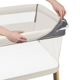 Patut co-sleeper, Lionelo, Thomi Plus, 5 in 1, Multifunctional, Sustine pana la 9 kg ca patut, 15 kg tarc de joaca, 100 kg canapea, Inaltime reglabila in 7 pozitii, De la nastere pana la 4 ani, Cu 2 saltele din spuma T25, 94x70x77-93,5 cm, Bej