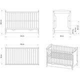 Patut copii din lemn Hubners Karly 120x60 alb cu sertar