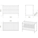 Patut copii din lemn Hubners Paula 120x60 alb