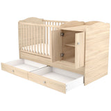 Patut copii transformabil din lemn cu 2 sertare Hubners Eva Maxi Kombi 120x70 cm natur