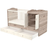 Patut copii transformabil din lemn cu 2 sertare Hubners Sofia Maxi Kombi 120x70 cm crem nisip