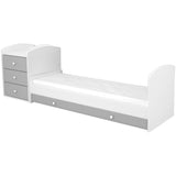 Patut copii transformabil din lemn cu 4 sertare Hubners Patrik Kombi 120x60 cm alb grafit