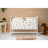 Patut din lemn bebe, 120x60 cm, Cu laterala culisanta, Din lemn de pin, Stabil si rezistent, Inaltime saltea reglabila pe 3 nivele, Laterala cu 3 bete detasabile, EN716-1, EN716-2, Alb, Qmini, Agata + Saltea 12 cm