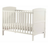 Patut din lemn bebe, 120x60 cm, Transformabil pentru bebe si junior, Din lemn de pin si mdf, Cu sina speciala pentru dentitie, Stabil si rezistent, White, FreeON, Lory