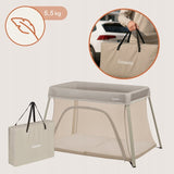 Patut multifunctional, Lionelo, Alice, 3 in 1, 2 trepte de inaltime pentru saltea, Pliabil, Material rezistent Oxford 300D, Cu iesire laterala, Geanta de transport, Pana 15 kg, 0 luni+, 104×70×74 cm, Bej