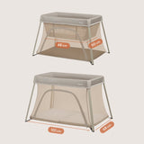 Patut multifunctional, Lionelo, Alice, 3 in 1, 2 trepte de inaltime pentru saltea, Pliabil, Material rezistent Oxford 300D, Cu iesire laterala, Geanta de transport, Pana 15 kg, 0 luni+, 104×70×74 cm, Bej