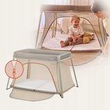 Patut multifunctional, Lionelo, Alice, 3 in 1, 2 trepte de inaltime pentru saltea, Pliabil, Material rezistent Oxford 300D, Cu iesire laterala, Geanta de transport, Pana 15 kg, 0 luni+, 104×70×74 cm, Bej