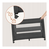 Patut multifunctional, Lionelo, Patty, 5 in 1, 0- 36 luni, Co-sleeper, Tarc de joaca, Patut de calatorie, Laterala rabatabila, 2 trepte reglare saltea, Roti, Husa transport inclusa, Gri