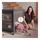 Patut multifunctional, Lionelo, Patty, 5 in 1, 0- 36 luni, Co-sleeper, Tarc de joaca, Patut de calatorie, Laterala rabatabila, 2 trepte reglare saltea, Roti, Husa transport inclusa, Gri