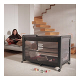 Patut multifunctional, Lionelo, Patty, 5 in 1, 0- 36 luni, Co-sleeper, Tarc de joaca, Patut de calatorie, Laterala rabatabila, 2 trepte reglare saltea, Roti, Husa transport inclusa, Gri