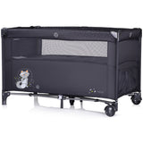 Patut pliabil Chipolino Relax anthracite cu laterala culisanta