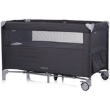 Patut pliabil Chipolino Relax anthracite linen cu laterala culisanta