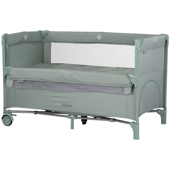 Patut pliabil Chipolino Relax basil linen cu laterala culisanta