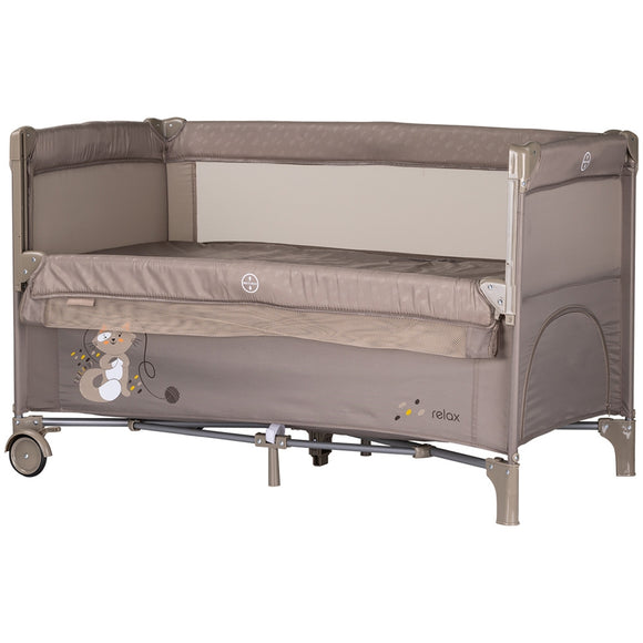 Patut pliabil Chipolino Relax tiramisu cu laterala culisanta