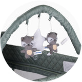 Patut pliabil cu saltea de infasat Chipolino Luna basil