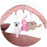 Patut pliabil cu saltea de infasat Chipolino Luna pink marshmallow