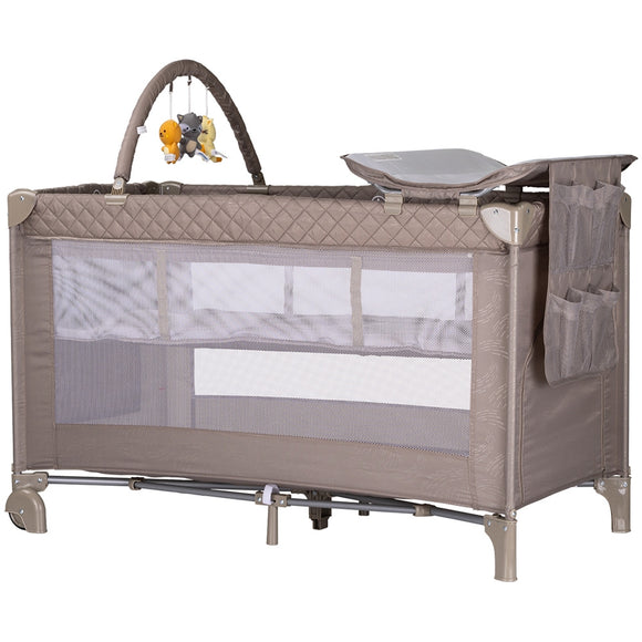 Patut pliabil cu saltea de infasat Chipolino Luna tiramisu