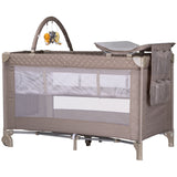 Patut pliabil cu saltea de infasat Chipolino Luna tiramisu