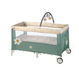 Patut pliant, Jane, Duo Level, Cu roti, Cu arcada cu jucarii, Geanta de transport, Cu doua nivele, Conform standardelor europene EN 716-1:2017+AC:2019EN 16890:2017 + A1:2021, Botanic