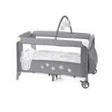 Patut pliant, Jane, Duo Level, Cu roti, Cu arcada cu jucarii, Geanta de transport, Cu doua nivele, Conform standardelor europene EN 716-1:2017+AC:2019EN 16890:2017 + A1:2021, Star