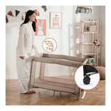 Patut pliant, Lionelo, Amelie, Cu intrare laterala, 100.5×70.5 cm, Include salteluta, roti, geanta pentru transport, Constructie usoara- 7 kg, Cadru stabil din otel, Negru