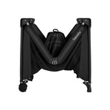 Patut pliant, Lionelo, Amelie, Cu intrare laterala, 100.5×70.5 cm, Include salteluta, roti, geanta pentru transport, Constructie usoara- 7 kg, Cadru stabil din otel, Negru