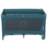 Patut pliant, Lionelo, Flower, Cu doua nivele, Cu arcada, Geanta transport, Masuta de infasat, Bara cu jucarii, Fereastra laterala, 120x60 cm, Conform cu standardele europeane de securitate EN 716 si EN12221, Verde