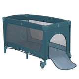 Patut pliant, Lionelo, Flower, Cu doua nivele, Cu arcada, Geanta transport, Masuta de infasat, Bara cu jucarii, Fereastra laterala, 120x60 cm, Conform cu standardele europeane de securitate EN 716 si EN12221, Verde