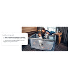 Patut pliant, Lionelo, Flower, Cu doua nivele, Cu arcada, Geanta transport, Masuta de infasat, Bara cu jucarii, Fereastra laterala, 120x60 cm, Conform cu standardele europeane de securitate EN 716 si EN12221, Cappuccino