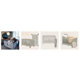 Patut pliant, Lionelo, Flower, Cu doua nivele, Cu arcada, Geanta transport, Masuta de infasat, Bara cu jucarii, Fereastra laterala, 120x60 cm, Conform cu standardele europeane de securitate EN 716 si EN12221, Cappuccino