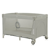 Patut pliant, Lionelo, Flower, Cu doua nivele, Cu arcada, Geanta transport, Masuta de infasat, Bara cu jucarii, Fereastra laterala, 120x60 cm, Conform cu standardele europeane de securitate EN 716 si EN12221, Cappuccino