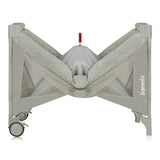 Patut pliant, Lionelo, Flower, Cu doua nivele, Cu arcada, Geanta transport, Masuta de infasat, Bara cu jucarii, Fereastra laterala, 120x60 cm, Conform cu standardele europeane de securitate EN 716 si EN12221, Cappuccino