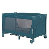 Patut pliant, Lionelo, Flower, Cu doua nivele, Cu arcada, Geanta transport, Masuta de infasat, Bara cu jucarii, Fereastra laterala, 120x60 cm, Conform cu standardele europeane de securitate EN 716 si EN12221, Verde