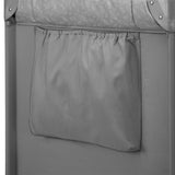 Patut pliant, Lionelo, Jasmin Easy Fold, Pana la 15 kg, Usor de pliat, Cu doua nivele, Cu saltea ergonomica T25, Cu intrare laterala cu fermoar, 2 roti cu frana, 123 x 67 cm, Conform cu EN 716, 0-36 luni, Gri