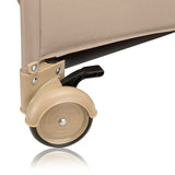 Patut pliant, Lionelo, Jasmin Easy Fold, Pana la 15 kg, Usor de pliat, Cu doua nivele, Cu saltea ergonomica T25, Cu intrare laterala cu fermoar, 2 roti cu frana, 123 x 67 cm, Conform cu EN 716, 0-36 luni, Bej