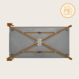 Patut pliant, Lionelo, Jasmin Easy Fold, Pana la 15 kg, Usor de pliat, Cu doua nivele, Cu saltea ergonomica T25, Cu intrare laterala cu fermoar, 2 roti cu frana, 123 x 67 cm, Conform cu EN 716, 0-36 luni, Gri