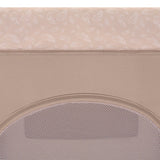 Patut pliant, Lionelo, Jasmin Easy Fold, Pana la 15 kg, Usor de pliat, Cu doua nivele, Cu saltea ergonomica T25, Cu intrare laterala cu fermoar, 2 roti cu frana, 123 x 67 cm, Conform cu EN 716, 0-36 luni, Bej