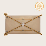 Patut pliant, Lionelo, Jasmin Easy Fold, Pana la 15 kg, Usor de pliat, Cu doua nivele, Cu saltea ergonomica T25, Cu intrare laterala cu fermoar, 2 roti cu frana, 123 x 67 cm, Conform cu EN 716, 0-36 luni, Bej