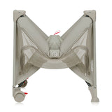 Patut pliant, Lionelo, Laura, 102 x 74 cm, Cu doua nivele, Functie de tarc, Cu roti, Include salteluta si geanta de transport, Pereti din plasa, Deschidere laterala, Pana la 15 kg, 0 luni +, Bej