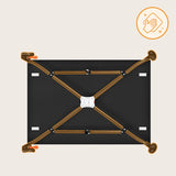 Patut pliant, Lionelo, Laura, 102 x 74 cm, Cu doua nivele, Functie de tarc, Cu roti, Include salteluta si geanta de transport, Pereti din plasa, Deschidere laterala, Pana la 15 kg, 0 luni +, Negru